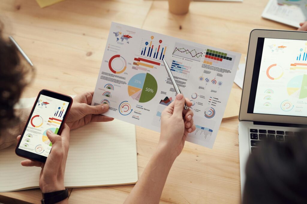 phone view and paper view of metrics