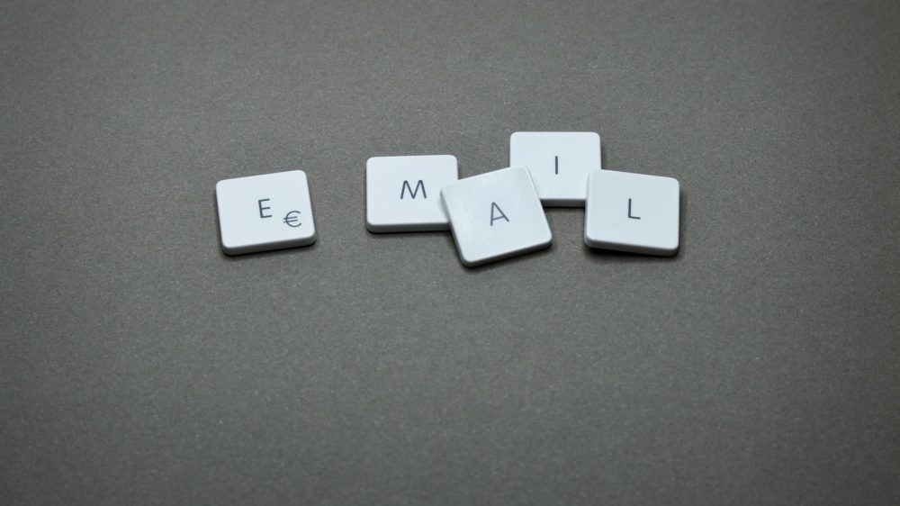blocks spelling out email